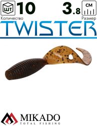 Твистер Mikado TWISTER 38 мм., 0.7 г., BROWN PUMPKIN (10 шт.)