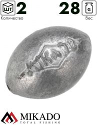 Грузило Mikado оливка 28 г. ( 2 шт.)