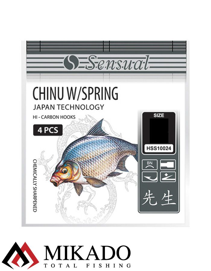 Крючки Mikado SENSUAL CHINU с пружиной  № 6 (с лопаткой) ( 4 шт.)