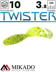 Твистер Mikado TWISTER 38 мм., 0.7 г., CHARTREUSE PEPPER (10 шт.)