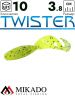 Твистер Mikado TWISTER 38 мм., 0.7 г., CHARTREUSE PEPPER (10 шт.)