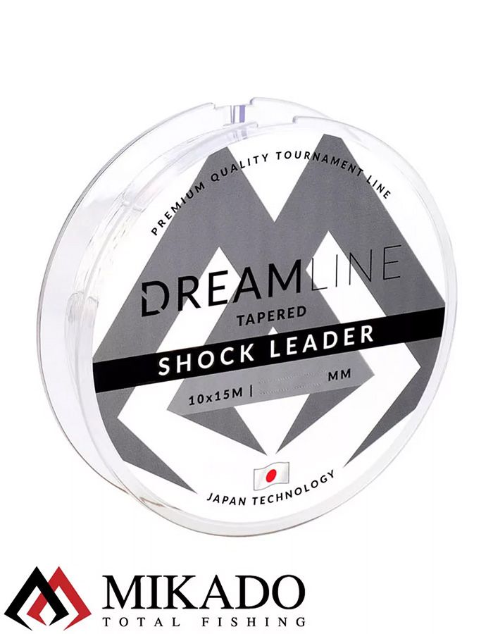 Шок лидер конусный Mikado DREAMLINE TAPERED SHOCK LEADER (0.18-0.60 мм/10 шт x 15 м) прозрачный