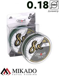 Плетеный шнур Mikado NIHONTO OCTA BRAID 0,18 green (150 м) - 16.40 кг.