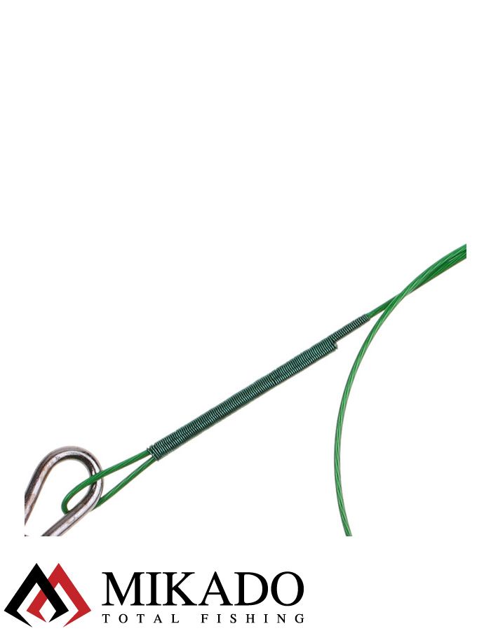 Поводок стальной Mikado X-Plode с вертлюжком и крючком 15/20/25 см., 10 кг., ZG11-013-30