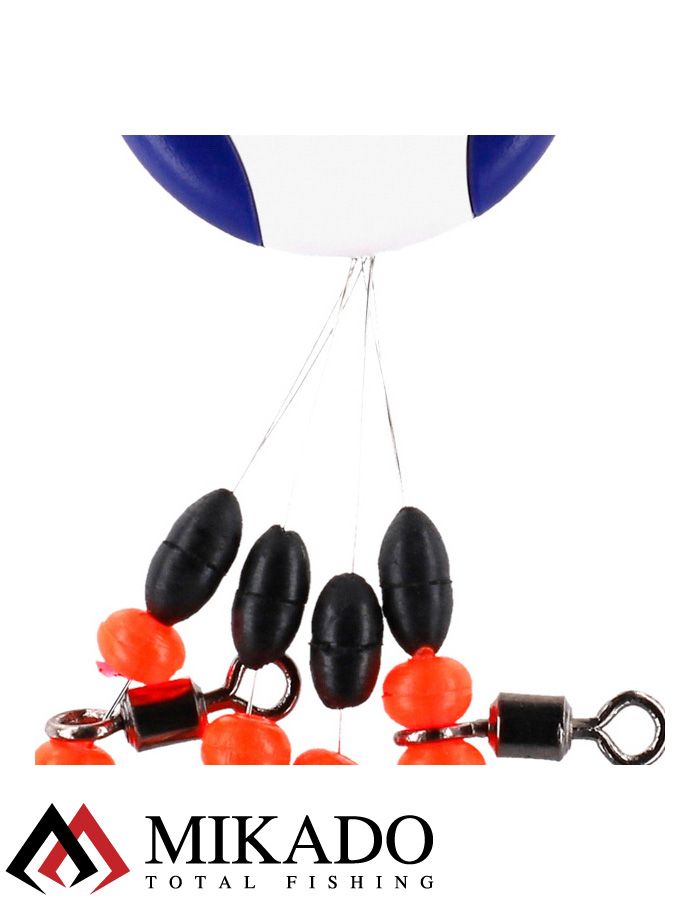 Вертлюжок Т-отразный с бусинами ( красные ) Mikado размер-L. (4 шт.)