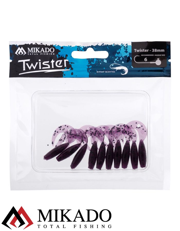 Твистер Mikado TWISTER 38 мм., 0.7 г., GRAPE (10 шт.)