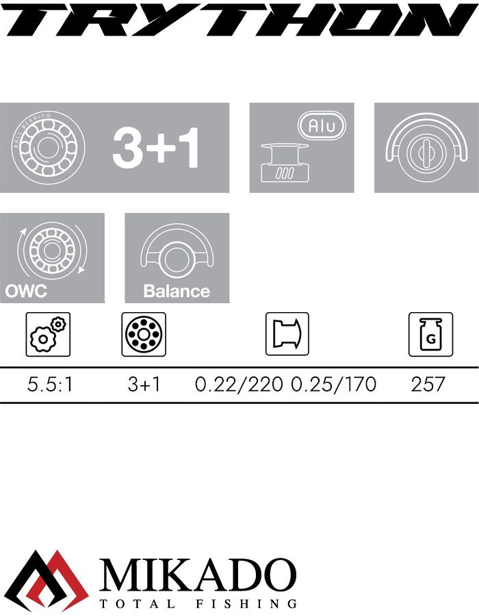 Катушка Mikado TRYTHON 3004 FD