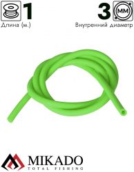 Кембрик силиконовый Mikado, 7 x 3 мм., 1 м., салатовый