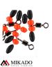 Вертлюжок Т-отразный с бусинами ( красные ) Mikado размер-M. (4 шт.)