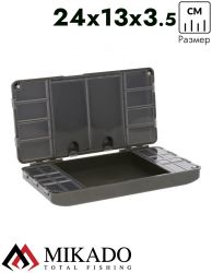 Коробка для карповых аксессуаров Mikado SYSTEM RIG BOX ( 24 х 13 х 3,5 см )