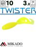 Твистер Mikado TWISTER 38 мм., 0.7 г., LEMON (10 шт.)