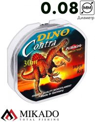 Леска мононить Mikado DINO CONTRA 0,08 (30 м) - 1,85 кг.