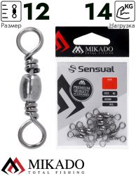 Вертлюжок бочонок Mikado № 12.  тест 14 кг. (12 шт.)