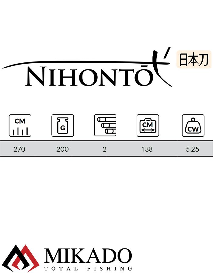 Спиннинг Mikado NIHONTO MEDIUM Spin 270 (5-25 г.)