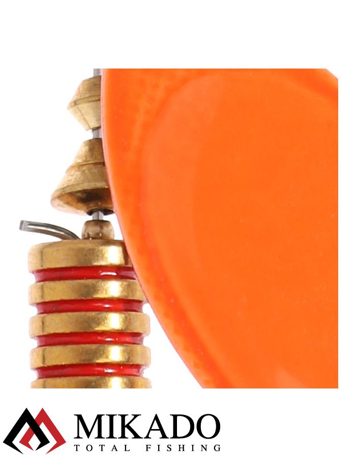 Блесна вращающаяся Mikado FOCUS №3, 6 г., серебро оранжевый (fluorescent), длина лепестка 32 мм.