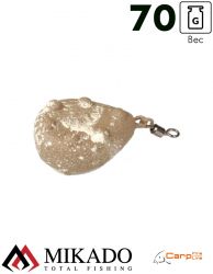 Грузило карповое Mikado с вертлюжком. плоское (песочный) 06S  70 г.