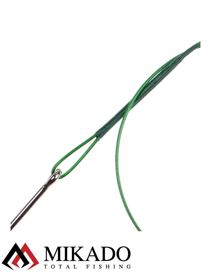 Поводок стальной Mikado X-Plode с вертлюжком и крючком 15/20/25 см., 10 кг., ZG11-014-60