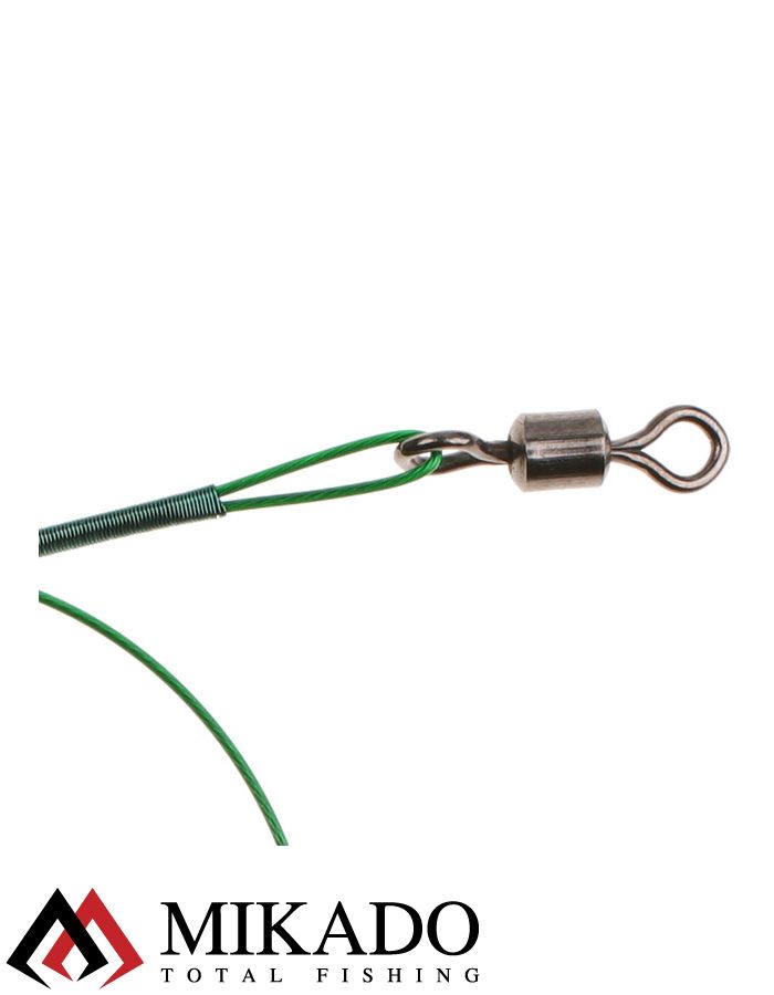 Поводок стальной Mikado X-Plode с вертлюжком и крючком 15/20/25 см., 10 кг., ZG11-014-60