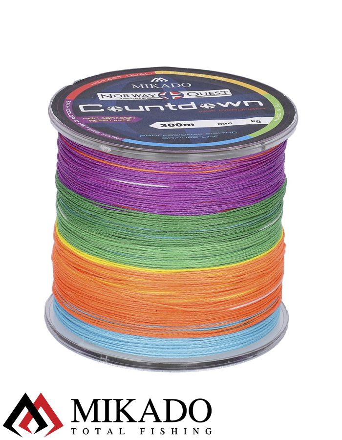 Плетеный шнур Mikado NORWAY QUEST COUNTDOWN 0,20 (300 м)-16,80 кг.