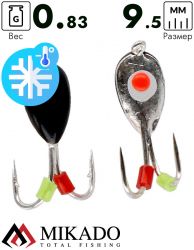 Мормышка Mikado Ice Bug вес 0,83 г., длина 9,5 мм. цвет черный/серебристый