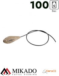 Грузило карповое Mikado скользящее с антизакр. отцентрованное (песочный) 10S  100 г.