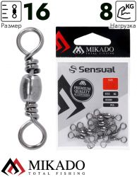 Вертлюжок бочонок Mikado № 16.  тест 8 кг. (12 шт.)