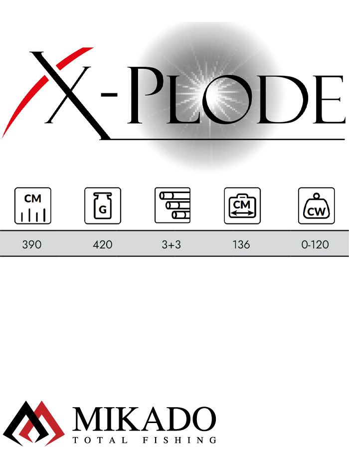 Удилище фидерное Mikado X-PLODE MEDIUM Feeder 390 (до 120 г.)