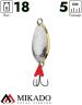 Блесна колеблющаяся Mikado ROACH DOUBLE №2, 18 г., 5 см., серебро-золото