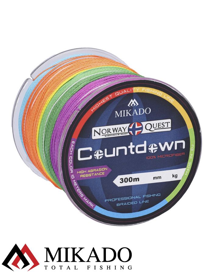 Плетеный шнур Mikado NORWAY QUEST COUNTDOWN 0,25 (300 м)-20,90 кг.
