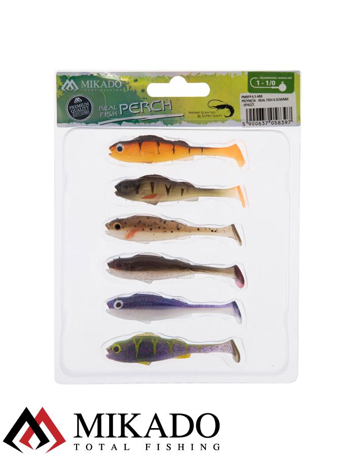 Виброхвост Mikado REAL FISH 6.5 см., 2.6 г., MIX (6 шт.)