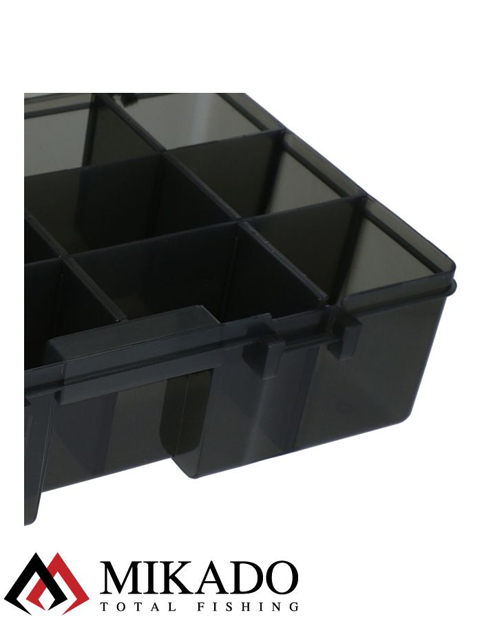Коробка рыболовная Mikado, с глубокими отделениями FOR BAITS DEEP WITH COMPARTMENTS (35x22x10см.)