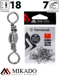 Вертлюжок бочонок Mikado № 18.  тест 7 кг. (12 шт.)