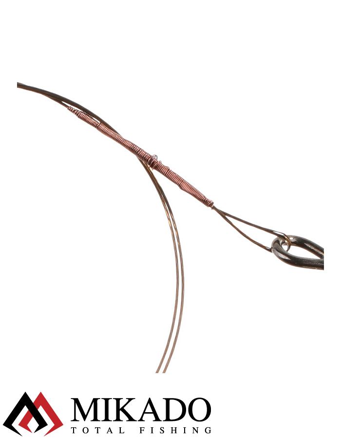 Поводок стальной Mikado X-Plode с вертлюжком и крючком 40 см., 10 кг. ( 2 шт.), ZG11-016