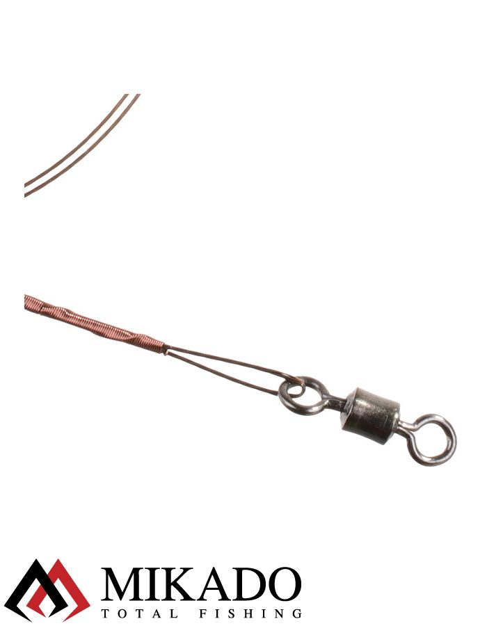 Поводок стальной Mikado X-Plode с вертлюжком и крючком 40 см., 10 кг. ( 2 шт.), ZG11-016