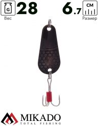 Блесна колеблющаяся Mikado GNOM №3, 28 г., 6.7 см., состаренная медь