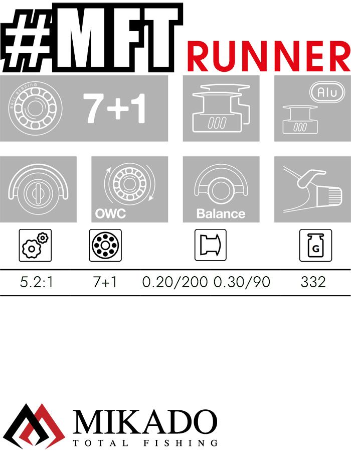 Катушка с байтраннером Mikado MFT RUNNER 2008 FD