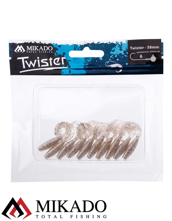 Твистер Mikado TWISTER 38 мм., 0.7 г., PEPPER PEARL (10 шт.)