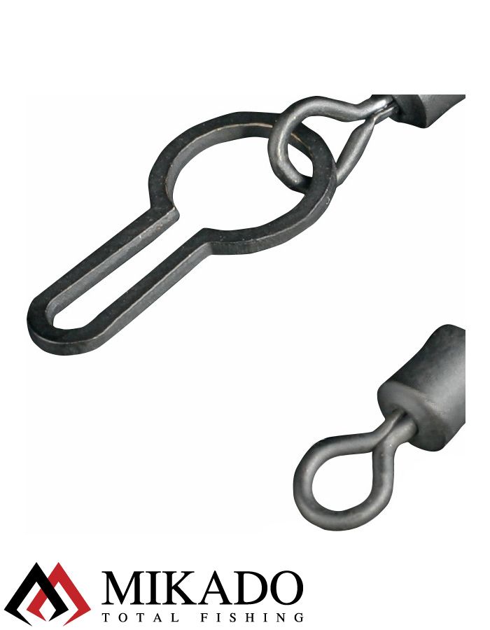 Карабин Mikado для ПВА мешков № 8 (черный) (10 шт.)