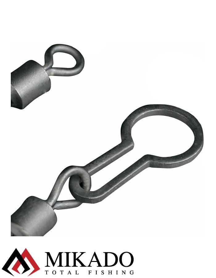 Карабин Mikado для ПВА мешков № 8 (черный) (10 шт.)