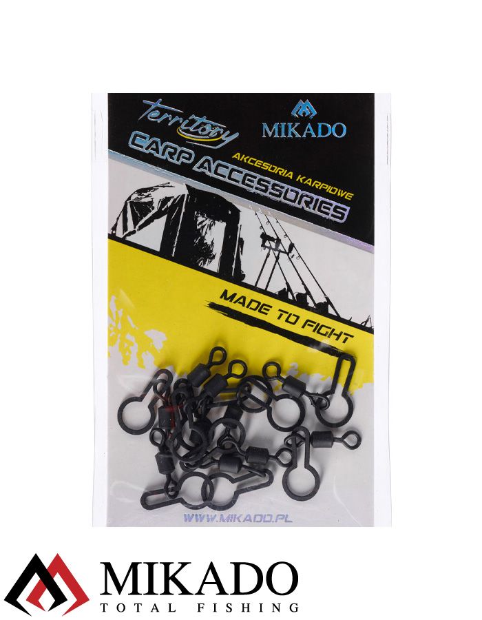 Карабин Mikado для ПВА мешков № 8 (черный) (10 шт.)