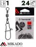 Застежка с вертлюжком Mikado Fastlock № 1, тест 24 кг. (10 шт.)