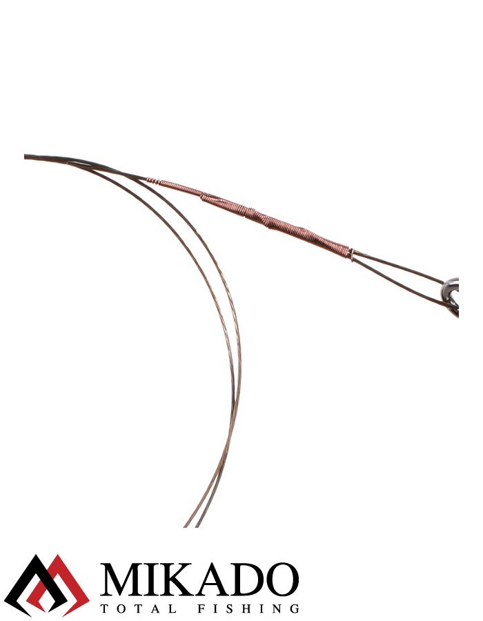 Поводок стальной Mikado X-Plode с вертлюжком и крючком 40 см., 10 кг. ( 2 шт.), ZG11-017