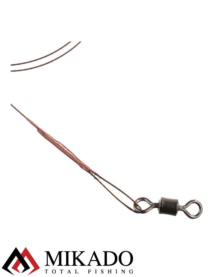 Поводок стальной Mikado X-Plode с вертлюжком и крючком 40 см., 10 кг. ( 2 шт.), ZG11-017