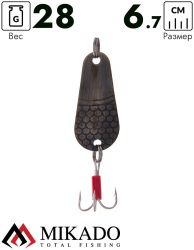 Блесна колеблющаяся Mikado GNOM №3, 28 г., 6.7 см., состаренное золото