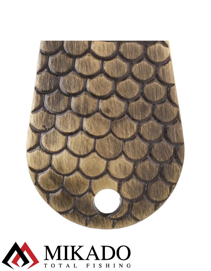 Блесна колеблющаяся Mikado GNOM №3, 28 г., 6.7 см., состаренное золото