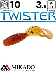 Твистер Mikado TWISTER 38 мм., 0.7 г., PEPPER TEA (10 шт.)