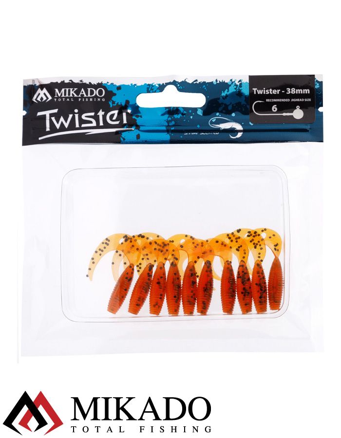 Твистер Mikado TWISTER 38 мм., 0.7 г., PEPPER TEA (10 шт.)