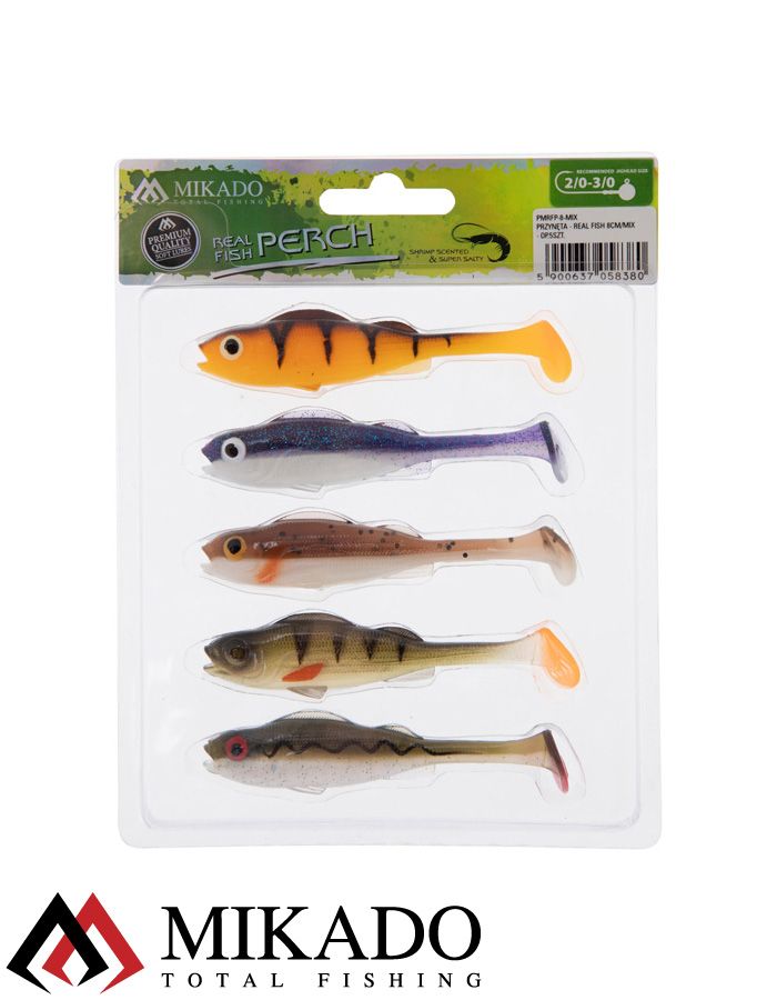 Виброхвост Mikado REAL FISH 8 см., 4.8 г., MIX (5 шт.)