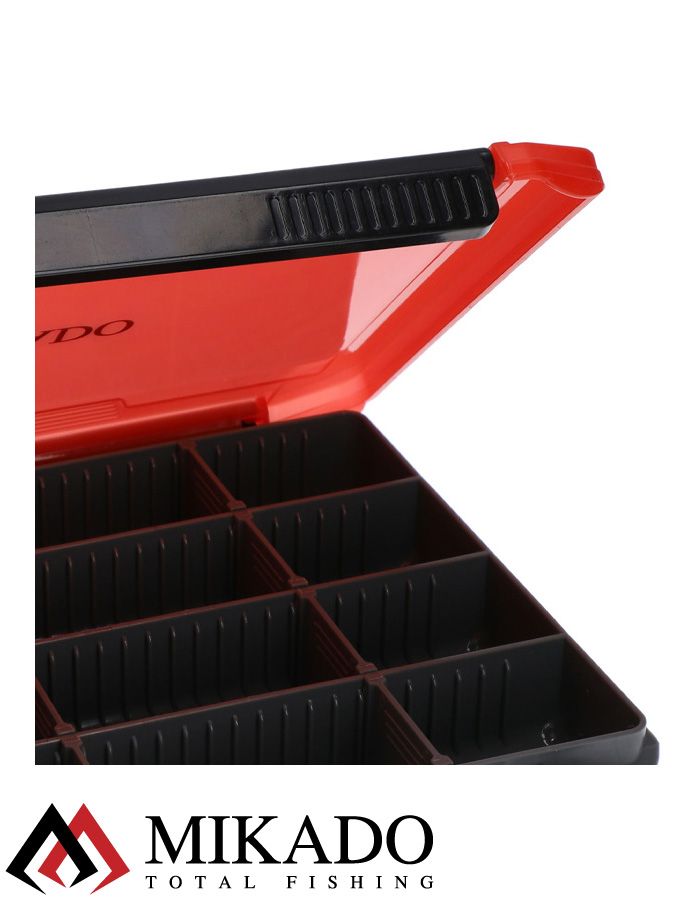 Коробка рыболовная Mikado, с красной крышкой (25,5 x 19,5 x 3,5 см.), UAC-H1901-L/RED