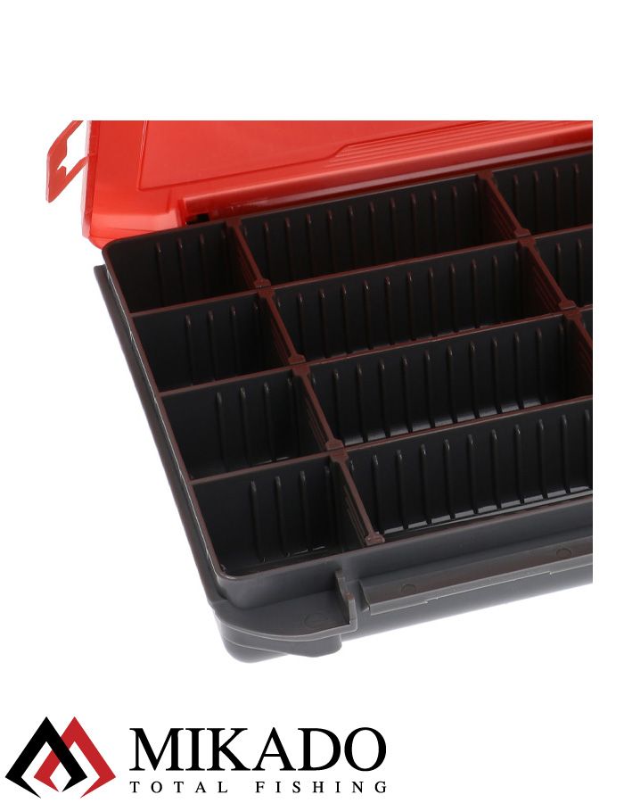Коробка рыболовная Mikado, с красной крышкой (25,5 x 19,5 x 3,5 см.), UAC-H1901-L/RED